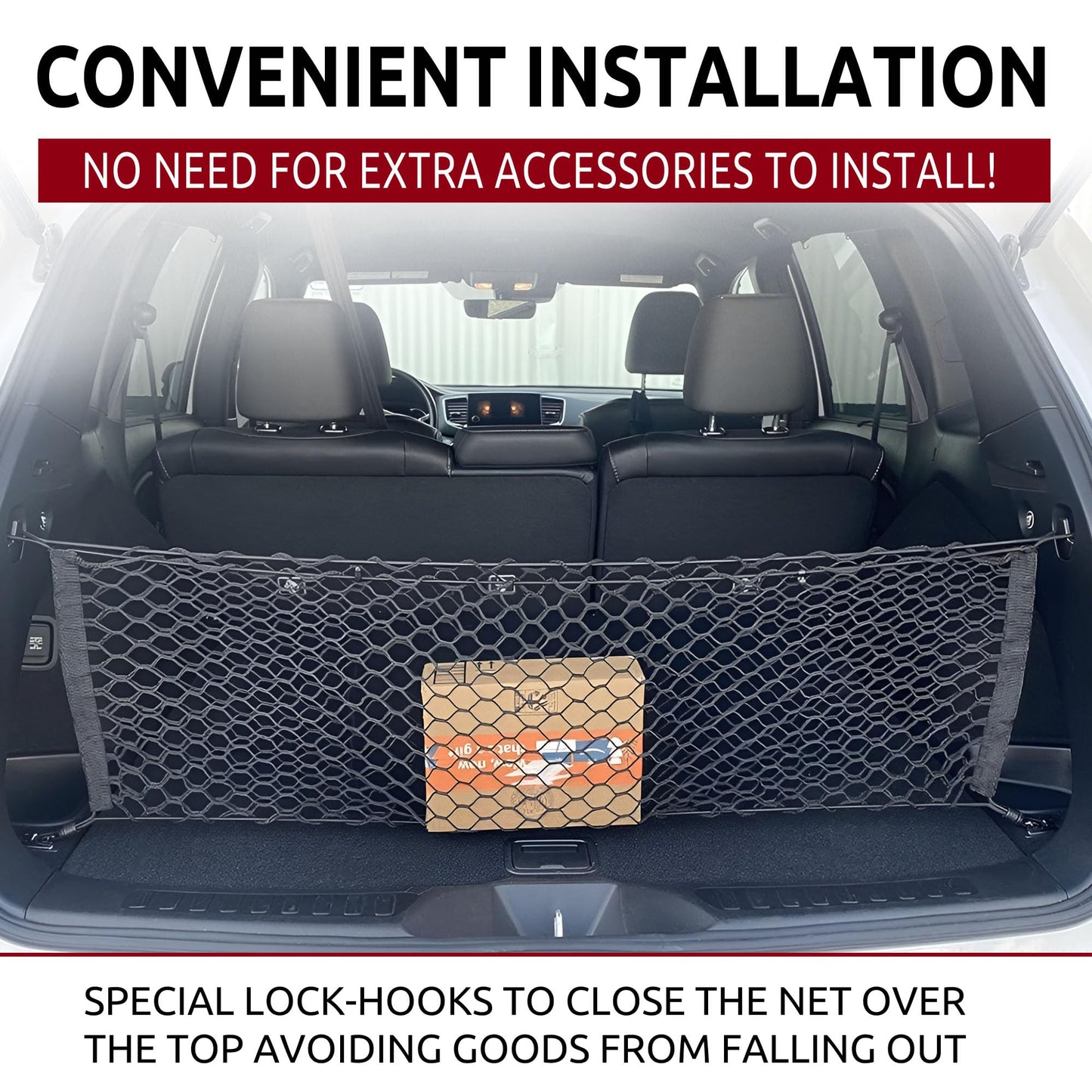 TN TRUNKNETS INC Envelope Style Automotive Elastic Trunk Mesh Cargo Net for Honda Passport EX L Elite 2019-2025