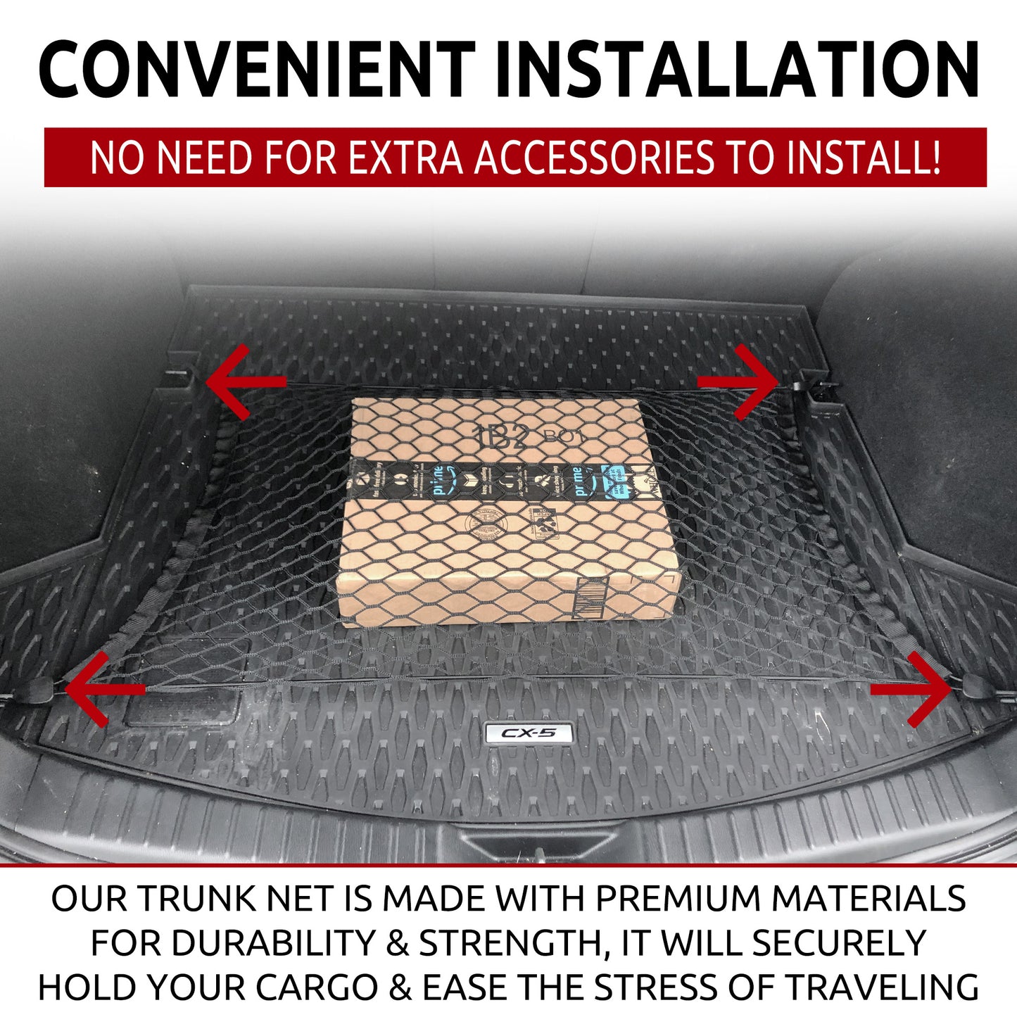 Floor Style Elastic Trunk Cargo Net for Mazda CX-5 2013-2021