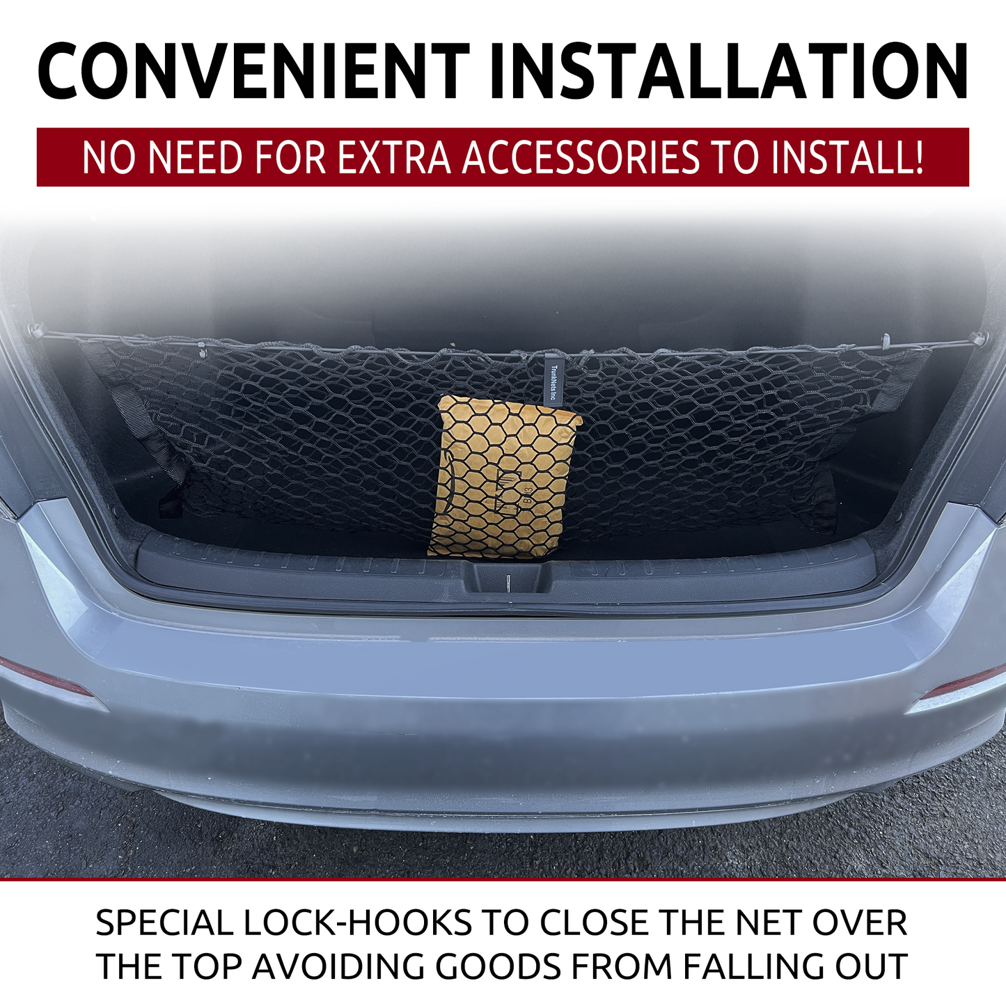 Envelope Style Trunk Cargo Net for Honda Civic LX Sport EX Touring 2022-2024