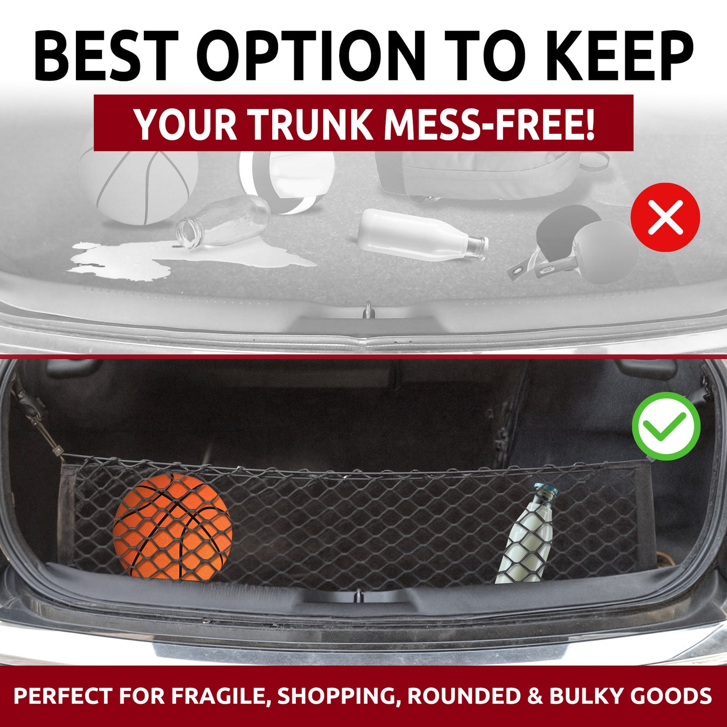 Envelope Style Trunk Cargo Net for CHRYSLER 300 2011 - 2019