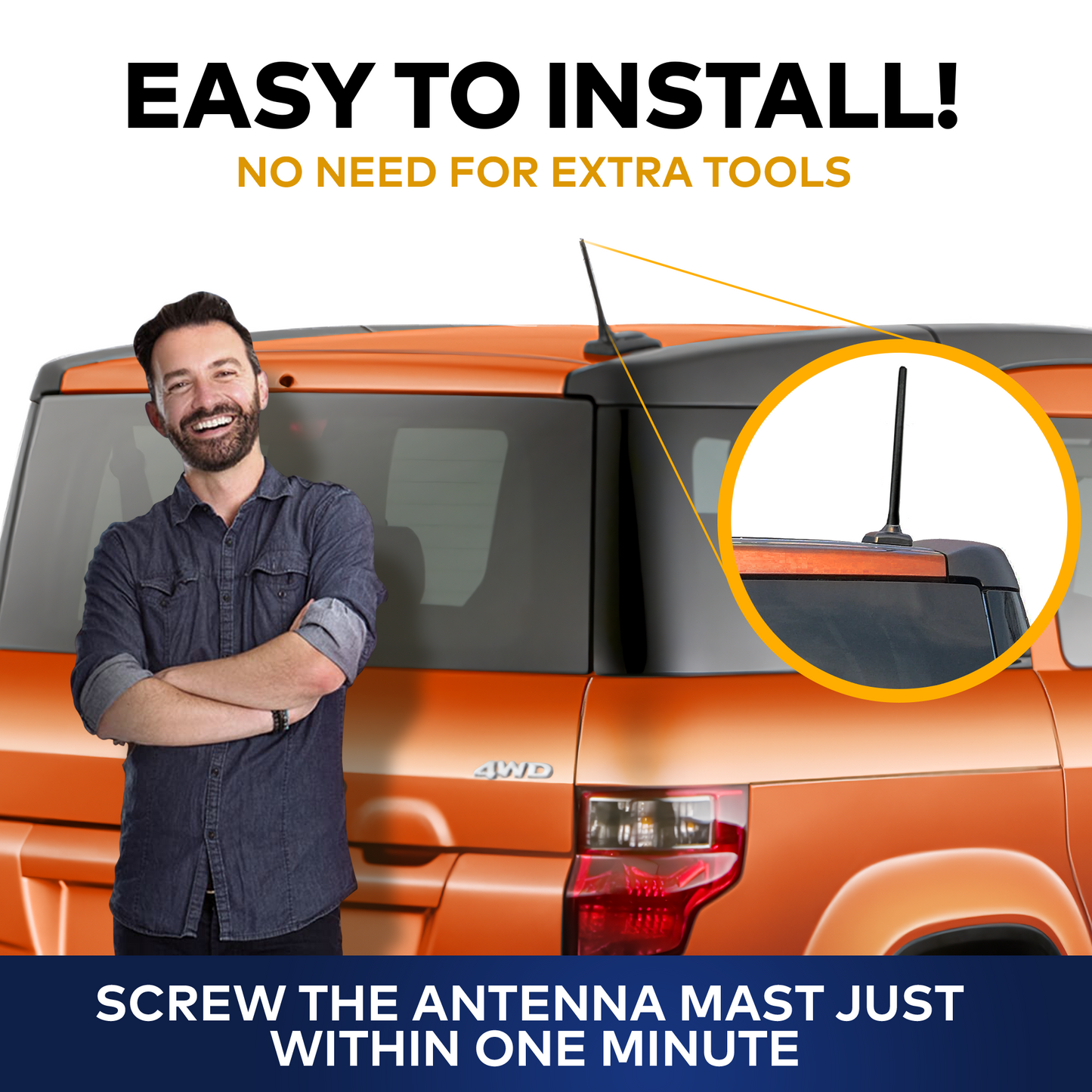 Antenna Mast for Honda Element 2003 - 2011 - 6 3/4 Inch