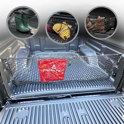 Envelope Style Trunk Cargo Net for Jeep Gladiator Sport with Plastic Bed Liner 2020-2022