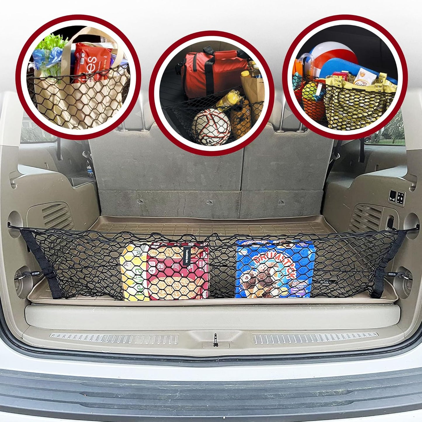 Envelope Style Trunk Cargo Net for Suburban fits Tahoe 2015-2020