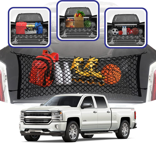 Envelope Style Trunk Cargo Net for Chevy Silverado Accessories 2013-2025