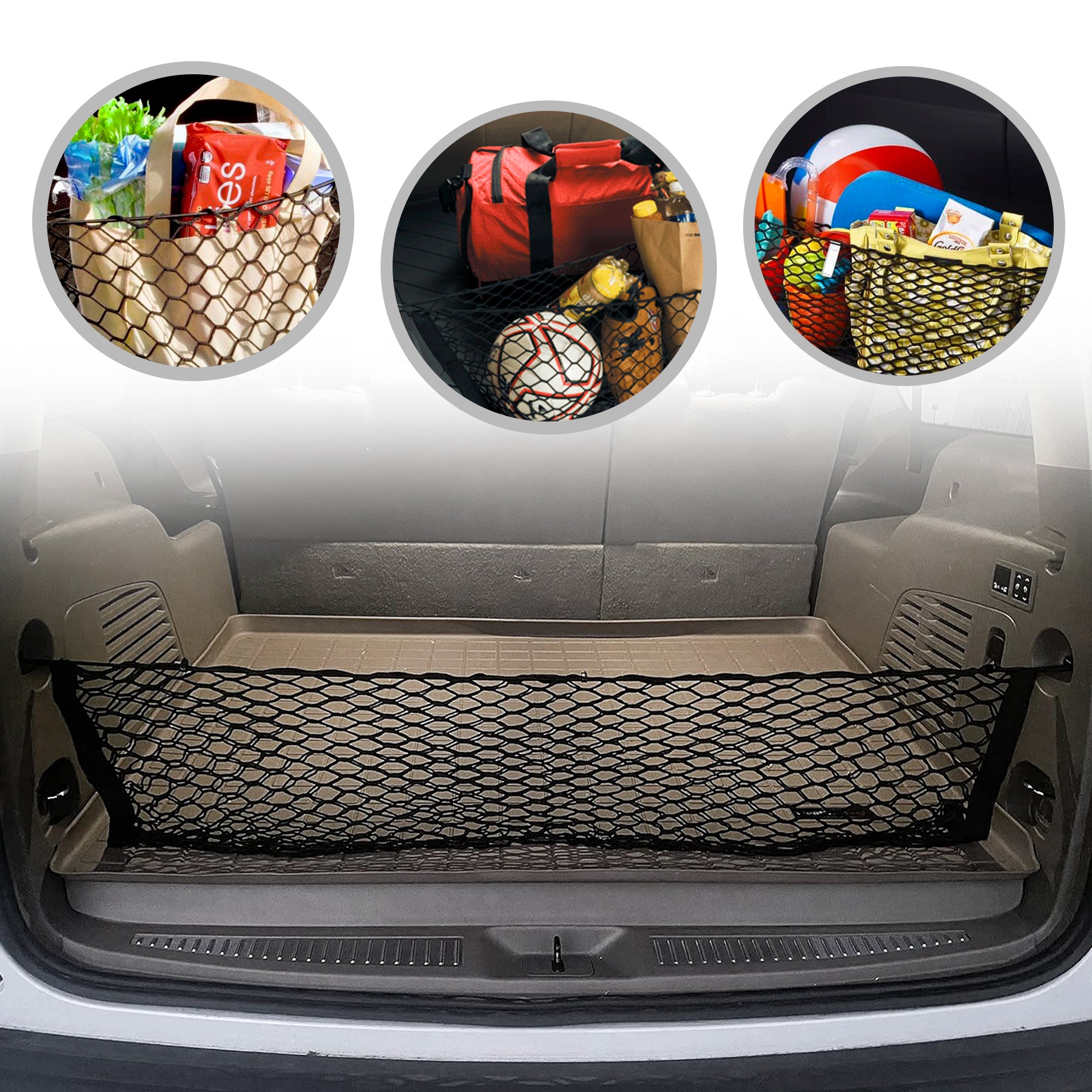 Escalade Organizer Net Envelope Style Cargo Net For Chevy Suburban & GMC Yukon - Trunk Organizer Netting 2015-2025 Cadillac Escalade Trunk Net - Foto 3