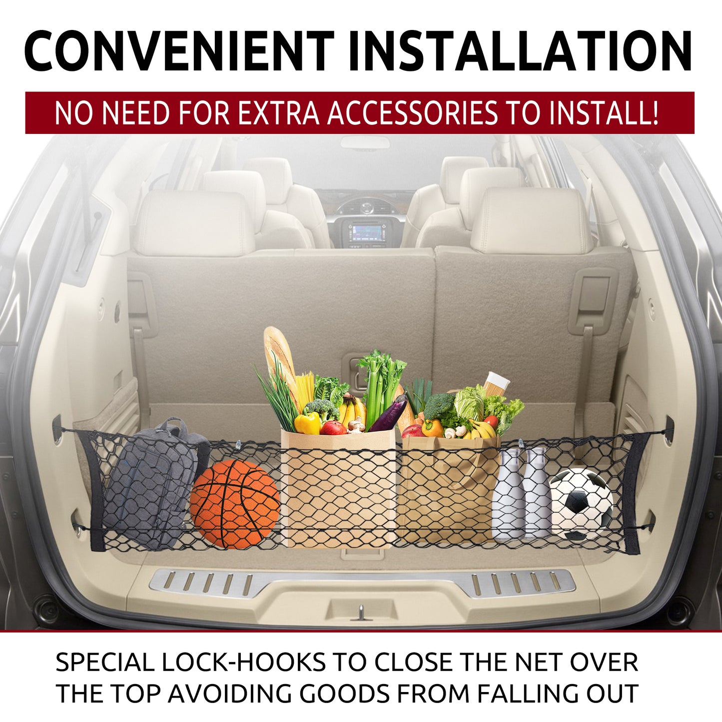 Envelope Style Trunk Cargo Net for Buick Enclave 2008 - 2017