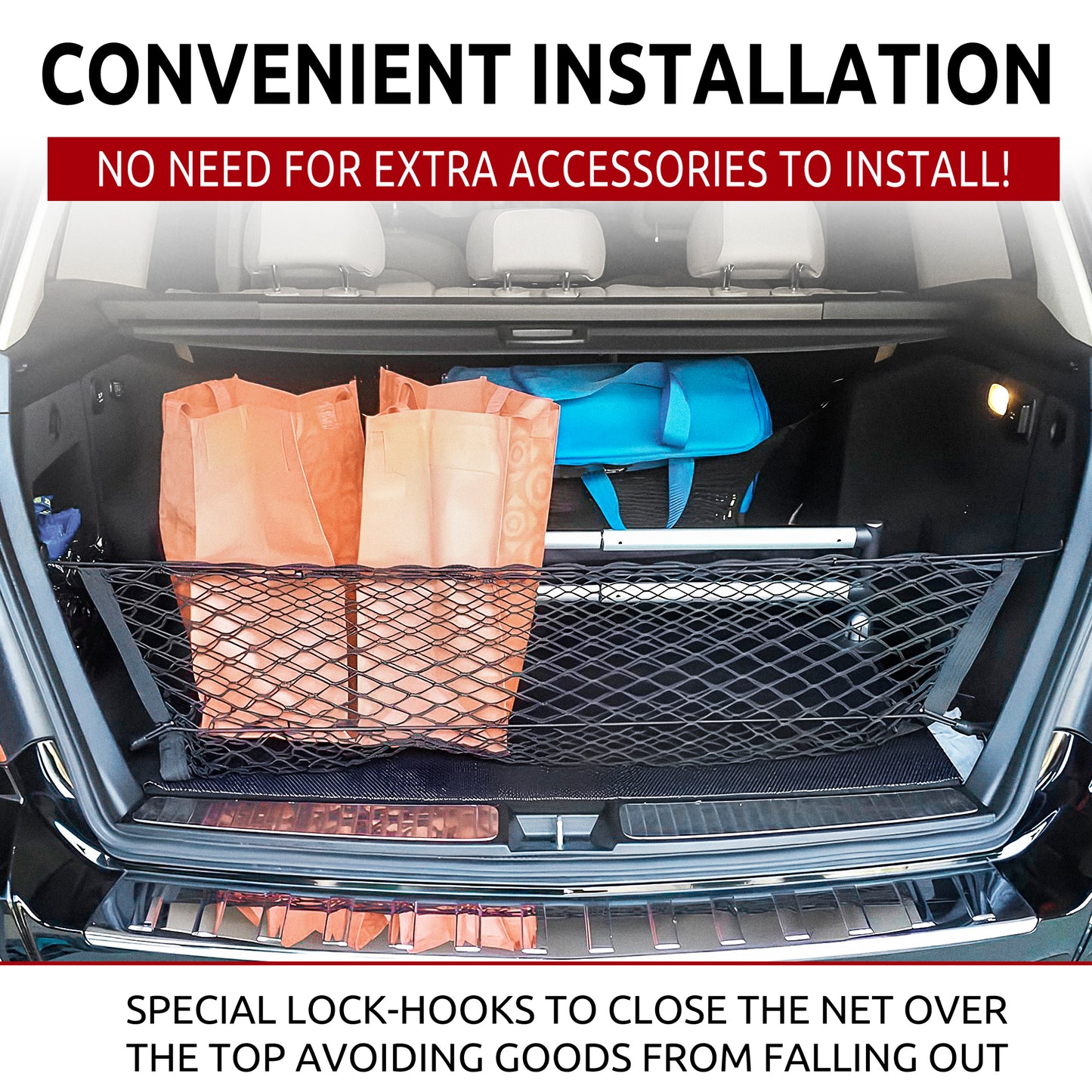 Envelope Style Trunk Cargo Net for Mercedes Benz GLK250 GLK300 GLK350 2009-2015