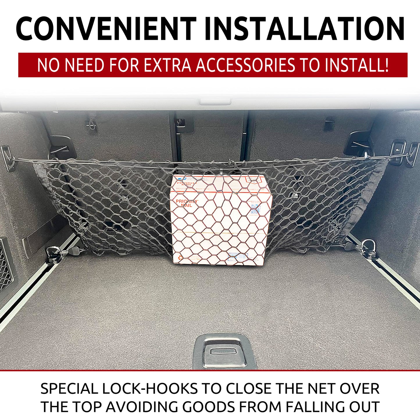 Envelope Style Trunk Cargo Net for BMW X3 Accessories 2017-2024