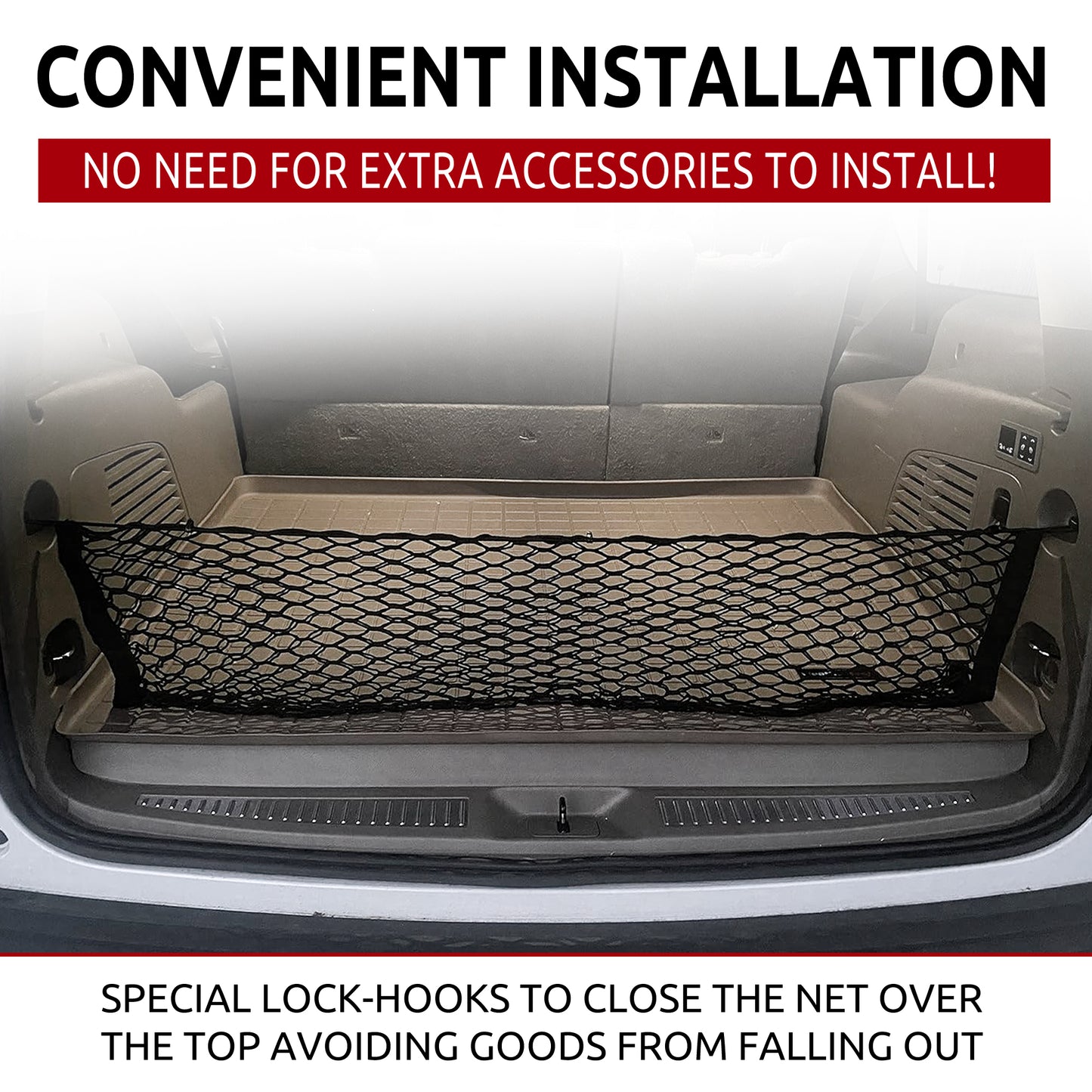 Envelope Style Trunk Cargo Net for Cadillac Escalade 2015-2020