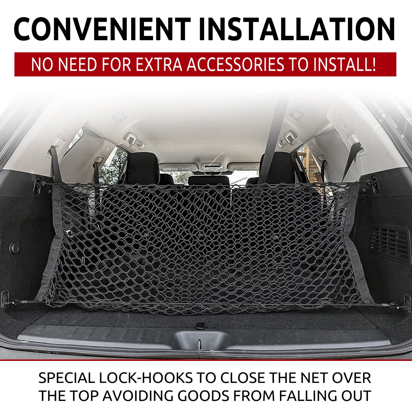 Envelope Style Trunk Cargo Net for Nissan Pathfinder S SV SL 2022-2024