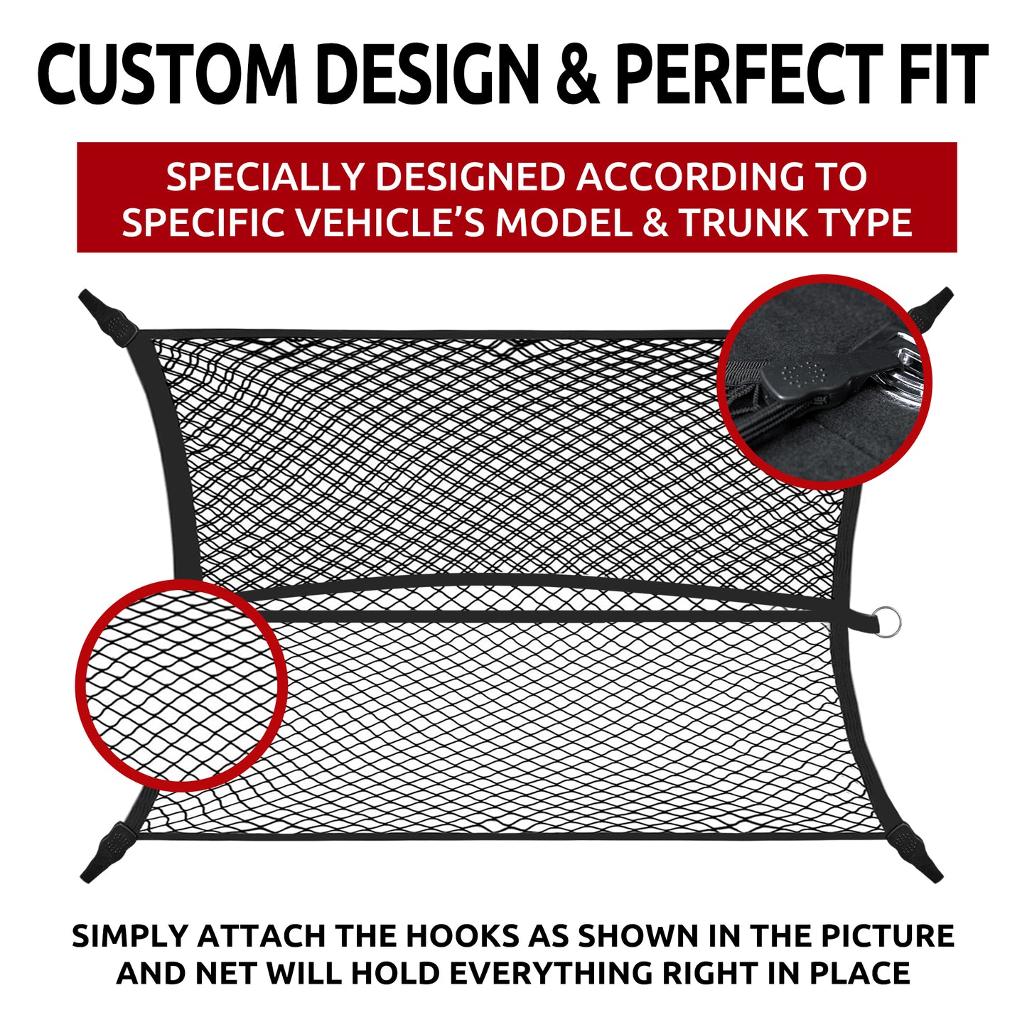 Floor Style Elastic Trunk Cargo Net for Audi TT TTS 1999-2023