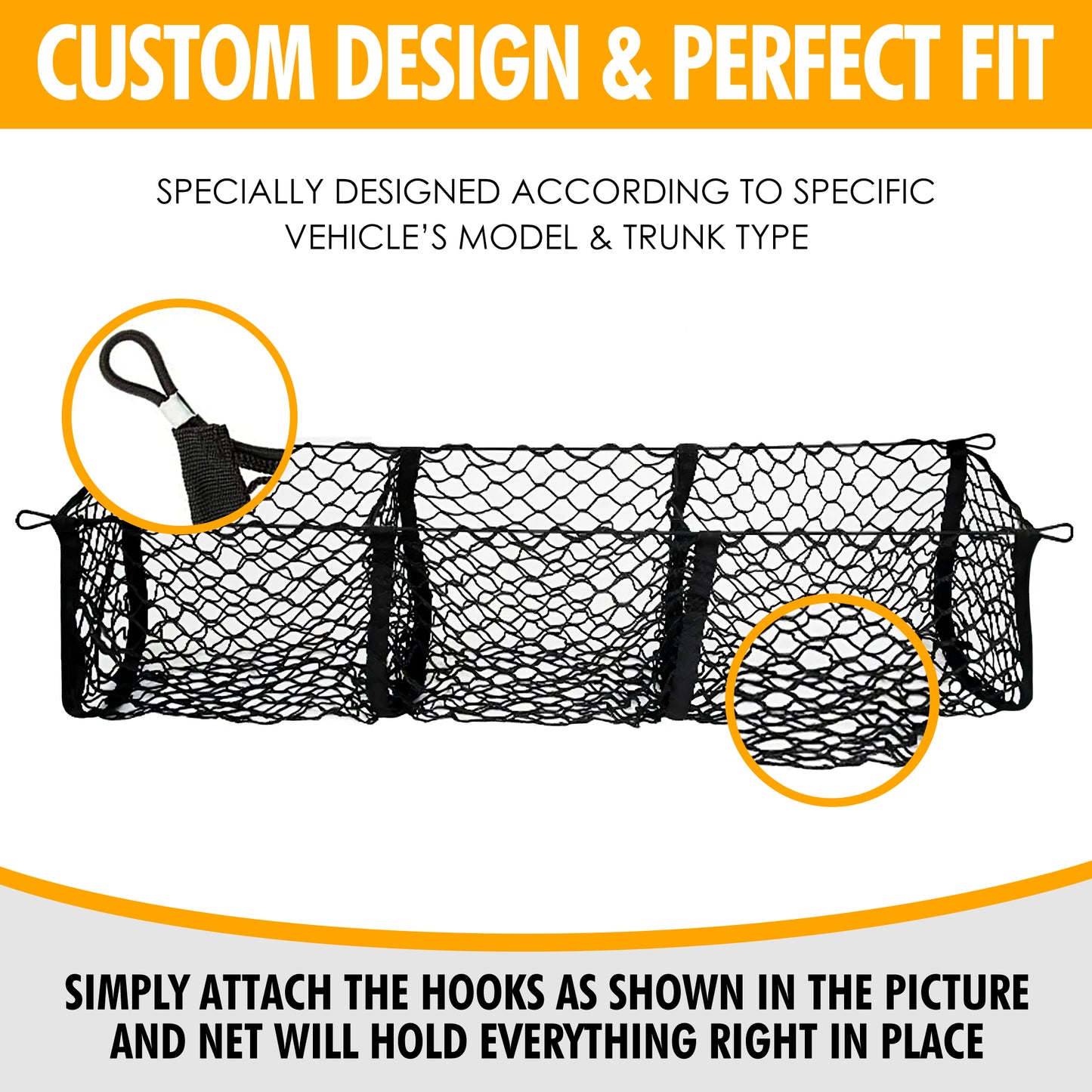 Envelope Style Trunk Cargo Net for Corvette 2015-2019