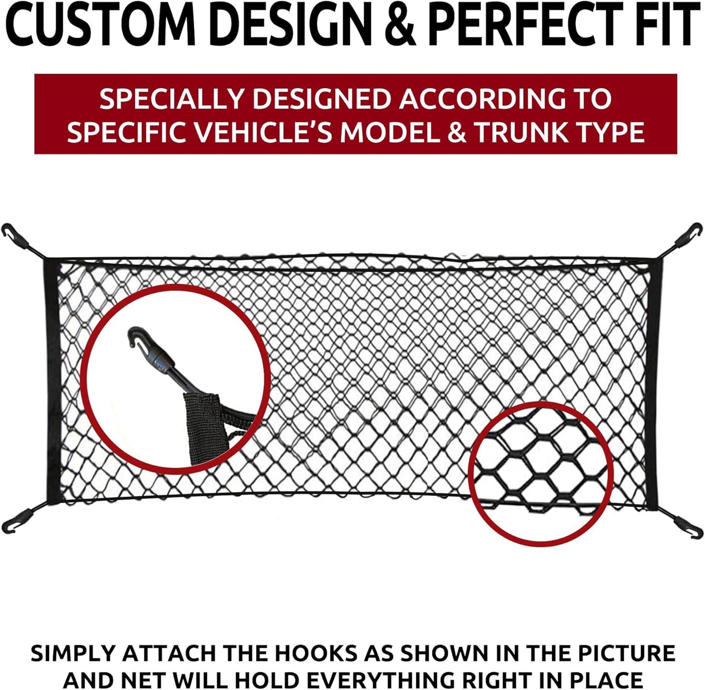 Envelope Style Trunk Cargo Net for For Nissan Armada 2005-2023