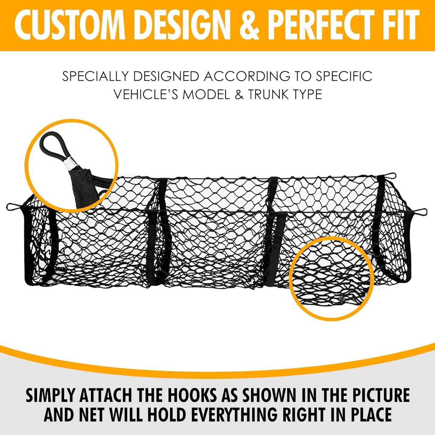 Envelope Style Trunk Cargo Net for Hyundai Santa Cruz 2022-2025