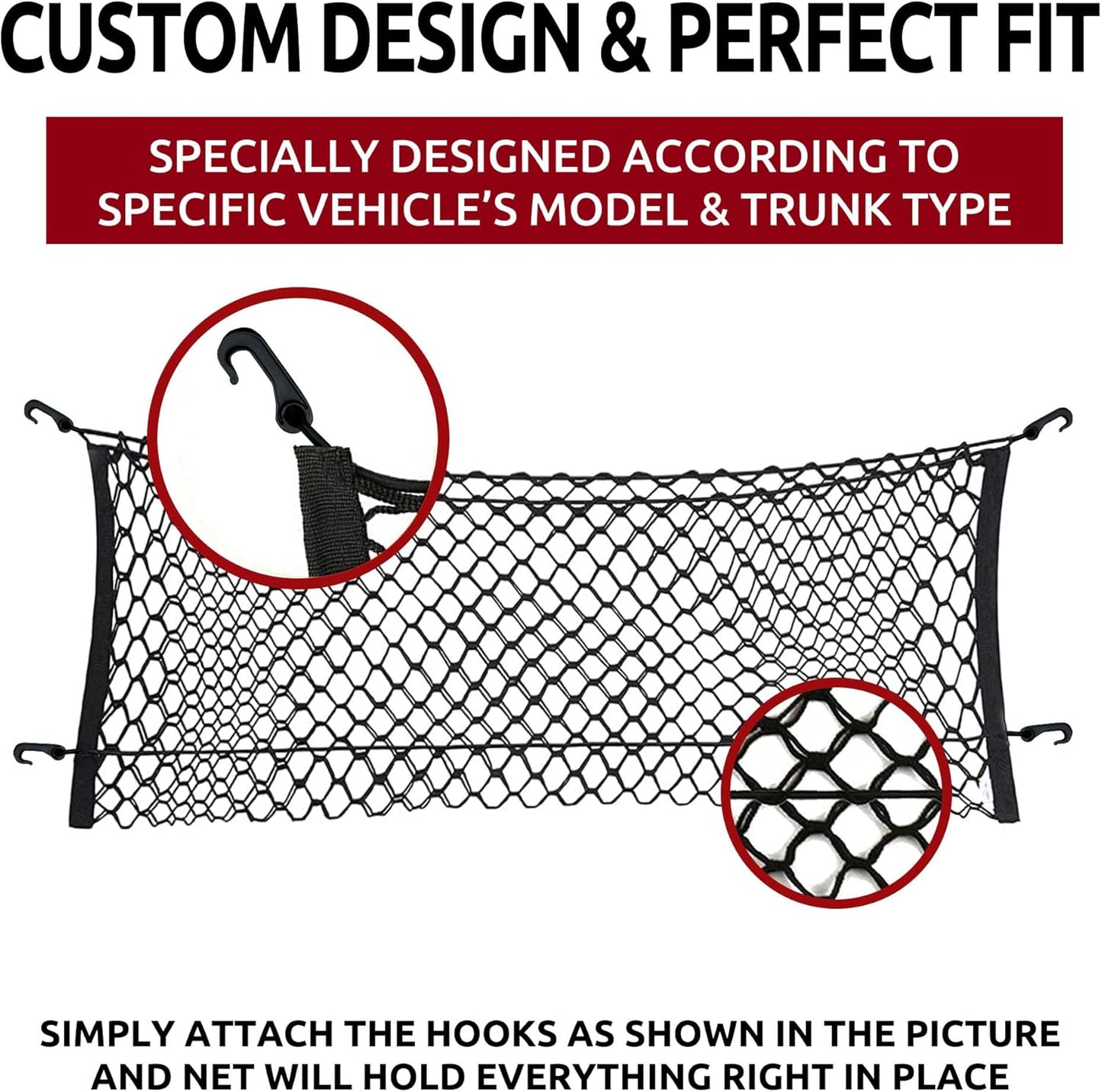 Envelope Style Trunk Cargo Net for Cadillac XT6 2020-2024