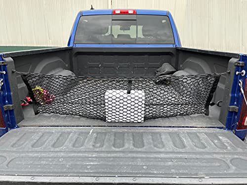 Envelope Style Trunk Cargo Net for Dodge Ram 1500 with Plastic Bed Liner SLT ST Sport TRX 2011-2024