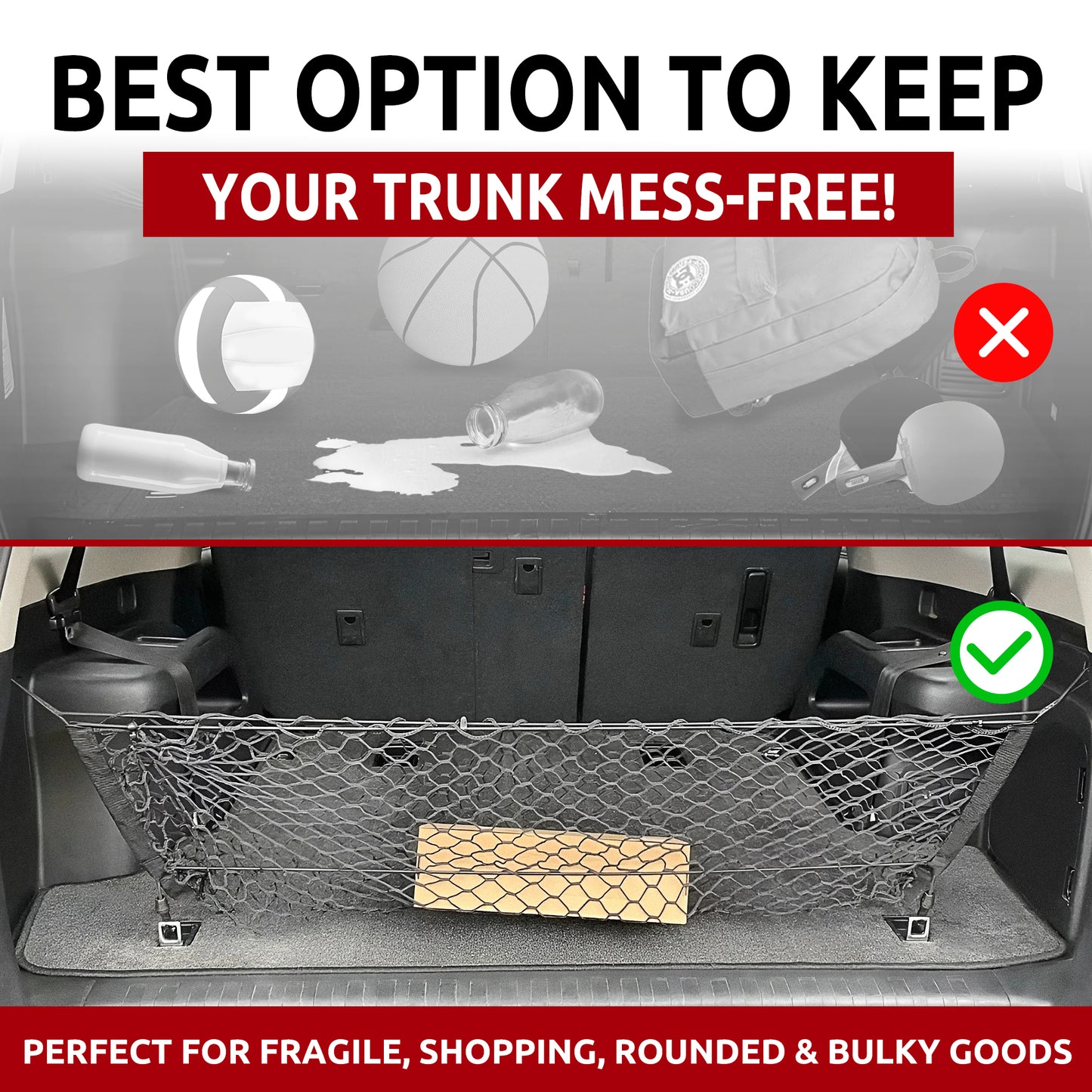 Envelope Style Trunk Cargo Net for Toyota 4Runner 2003 - 2021