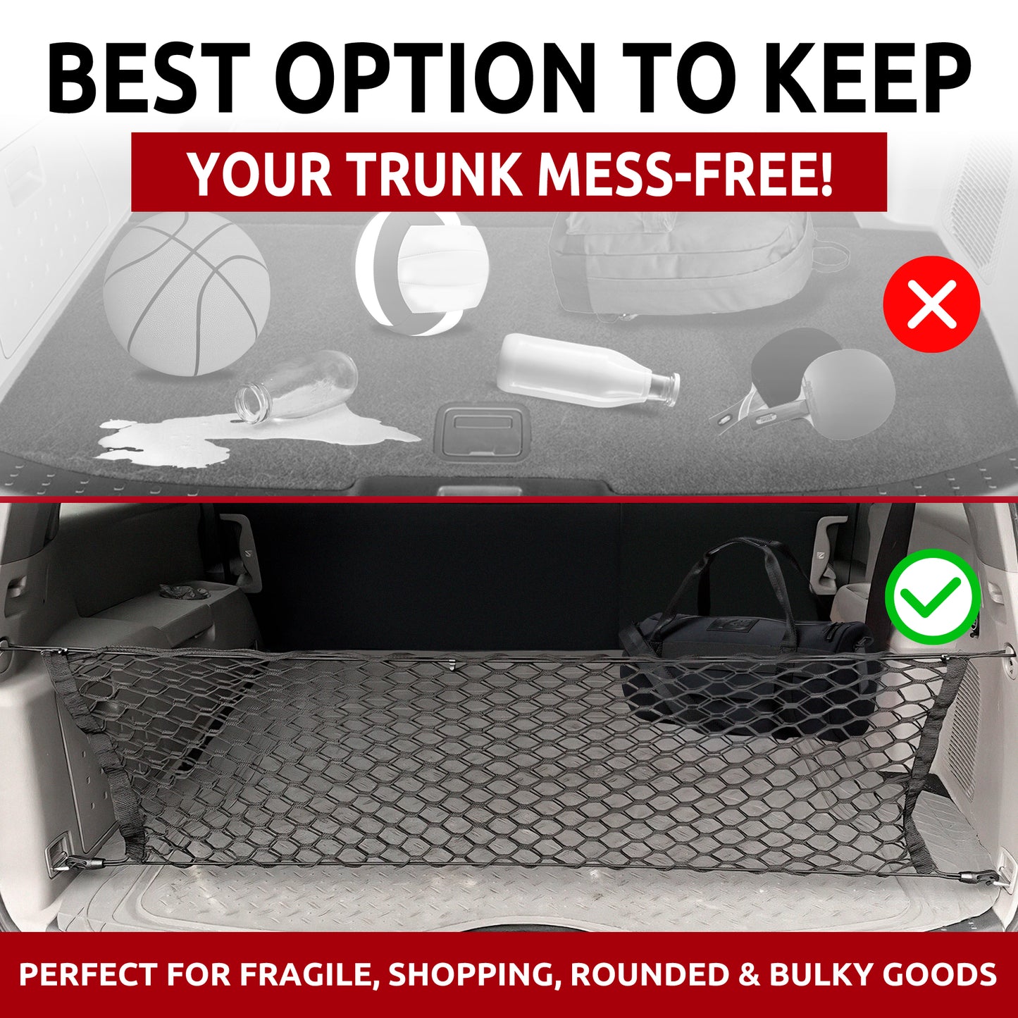 Envelope Style Trunk Cargo Net for Honda Pilot 2003 - 2015