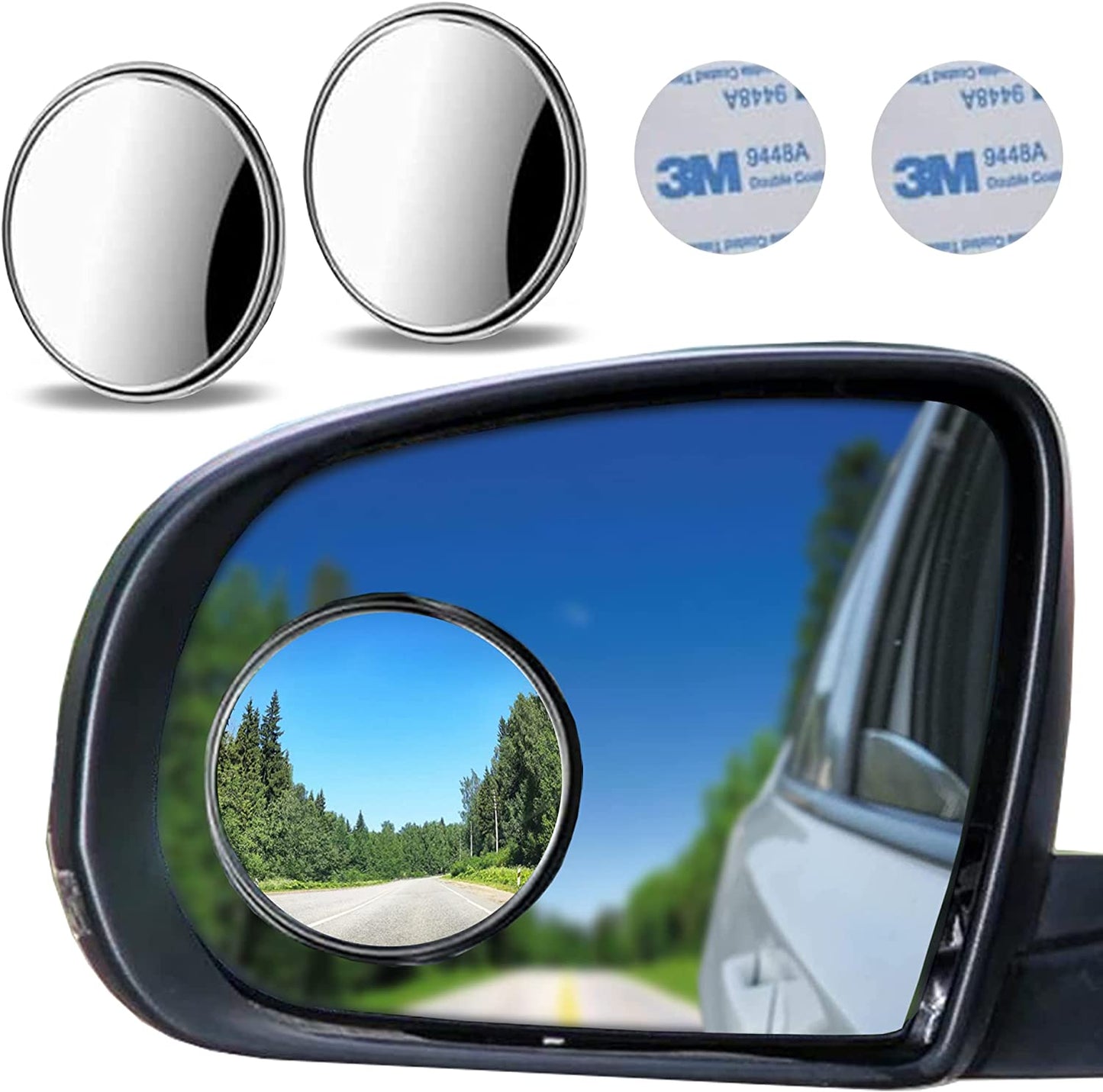 Blind Spot Rear View Mirror For Car, Motorcycle, SUV & Truck - 2 Pcs Rearview Wide Angle Mirrors