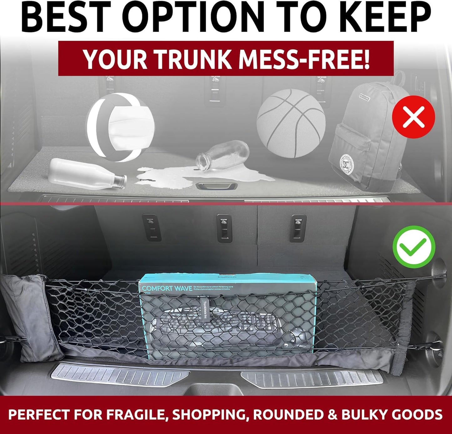 Envelope Style Trunk Cargo Net for GMC Yukon Yukon XL Denali SLE SLT 2015 - 2020