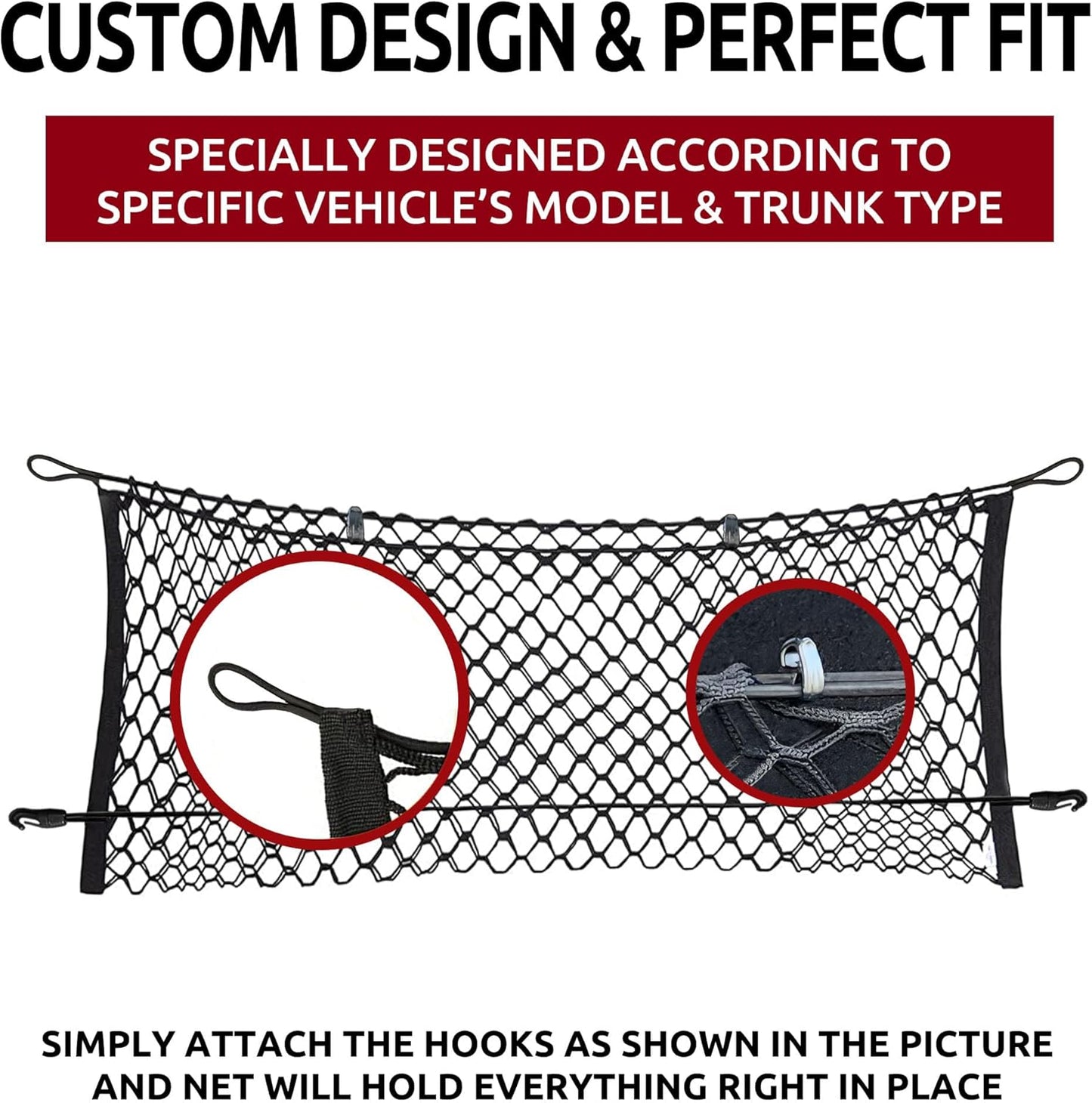 Envelope Style Trunk Cargo Net for Suburban fits Tahoe 2015-2020