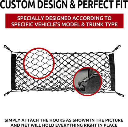 Floor Style Elastic Trunk Cargo Net for Jeep Wrangler 4xe 2 Door Only 2007-2024