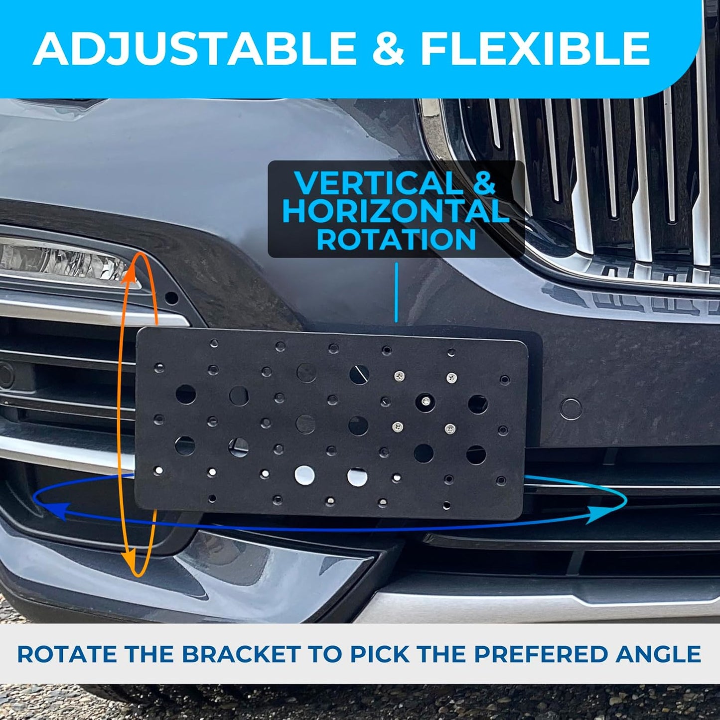 Front Bumper Tow Hook License Plate Mount Bracket for BMW X5 2020-2024