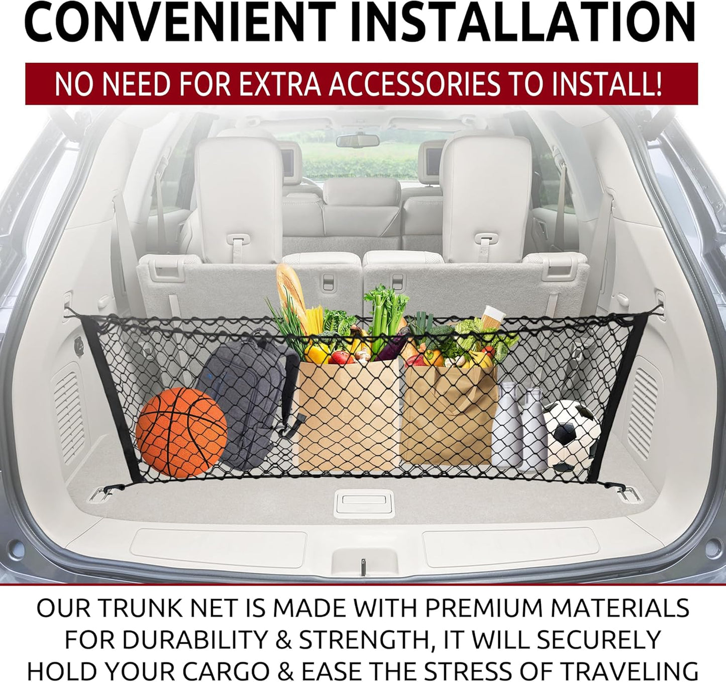 Envelope Style Trunk Cargo Net for Nissan Pathfinder 2013-2021