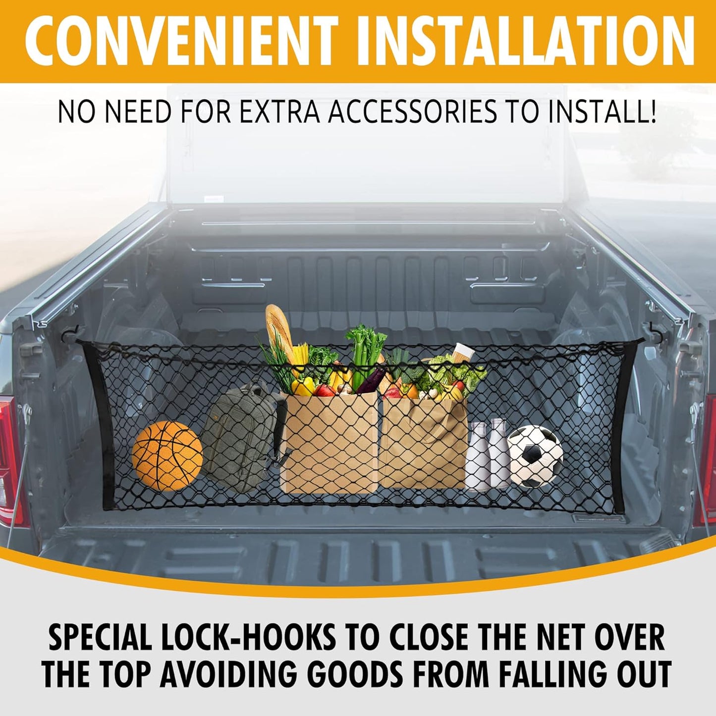 Envelope Style Trunk Cargo Net for Ford F150 2015 - 2023