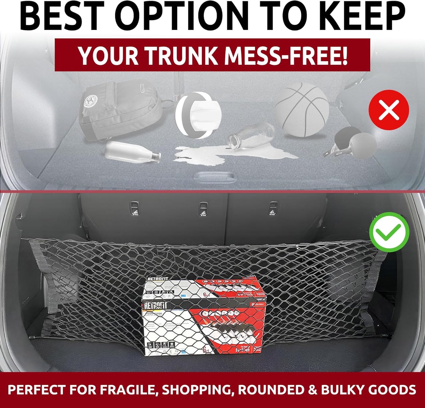 Envelope Style Trunk Cargo Net for Hyundai Tucson Se Sel N Line 2022 -2024