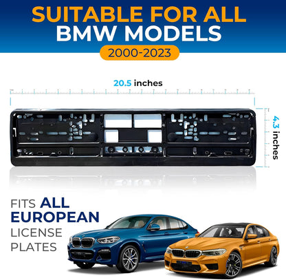 European License Plate Tag Holder set for BMW