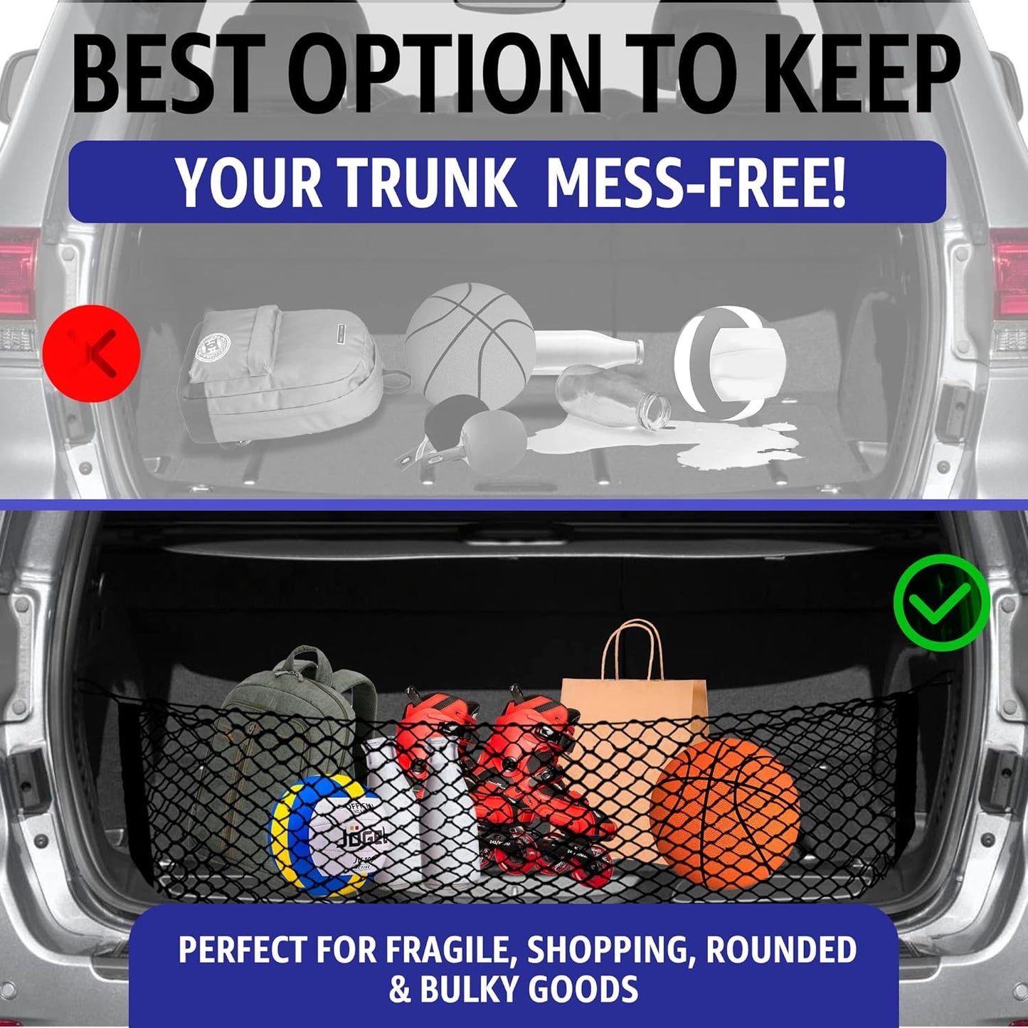 Envelope Style Trunk Cargo Net for Jeep Grand Cherokee 2011-2023