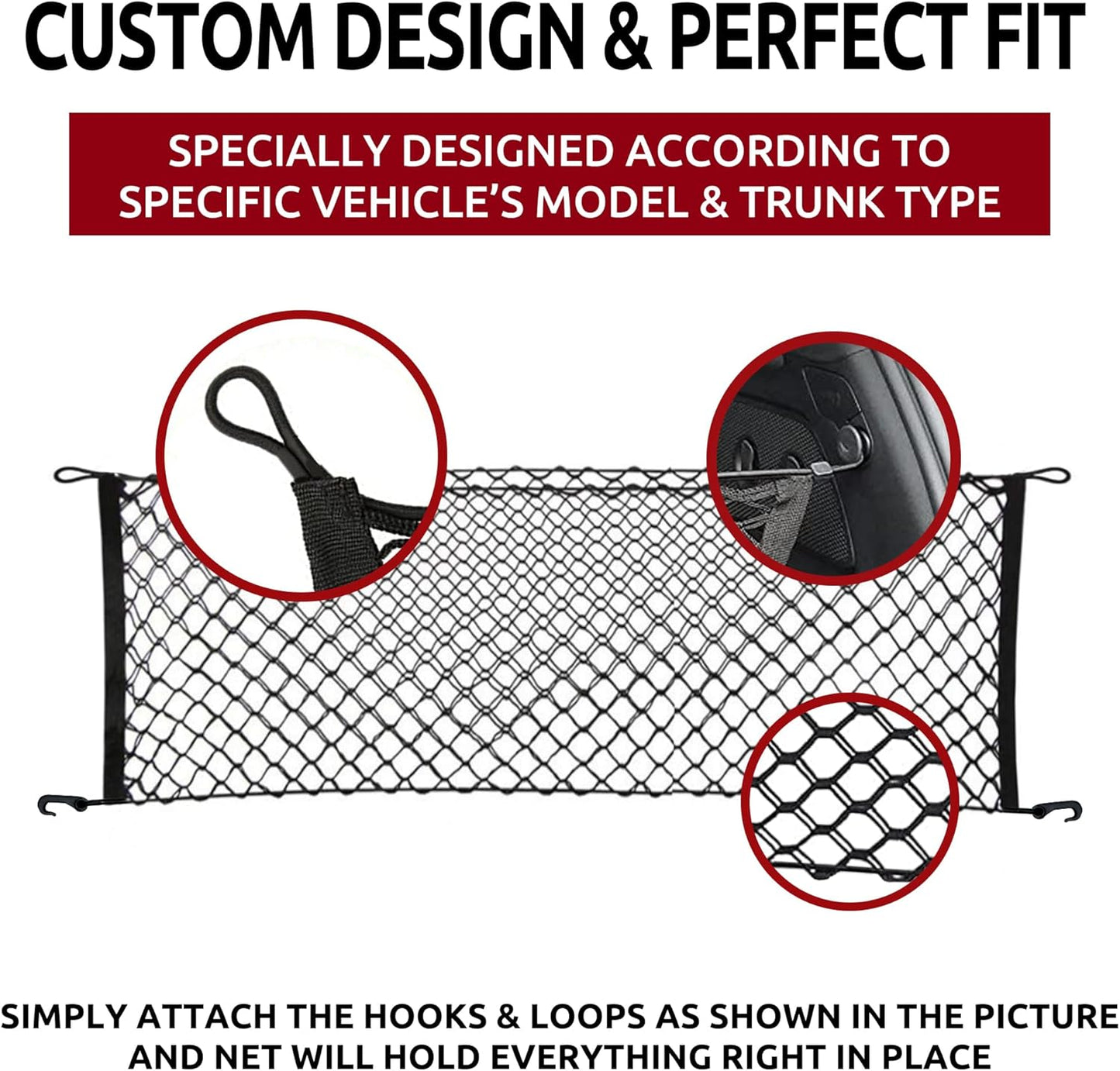 Envelope Style Trunk Cargo Net for JEEP CHEROKEE 2014 - 2018