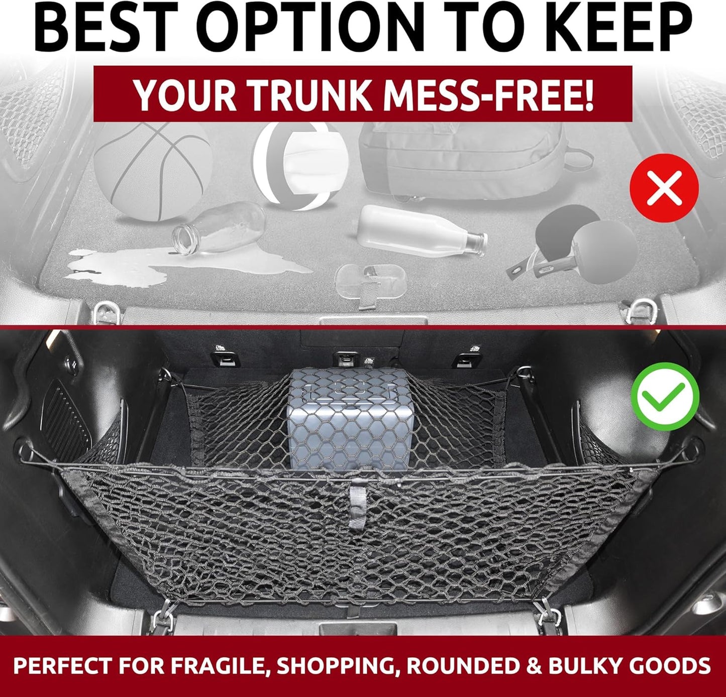 Envelope + Floor Trunk Cargo Nets for Jeep Compass Jeep Patriot Jeep Renegade