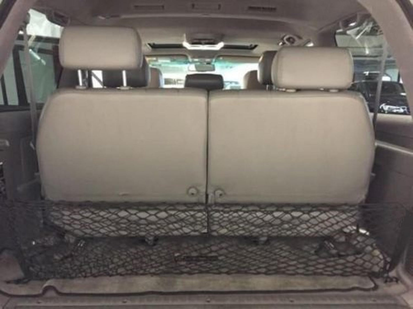 Envelope Style Trunk Cargo Net for Lexus LX470, Polyester or Nylon, Black, Hook, 1999-2007