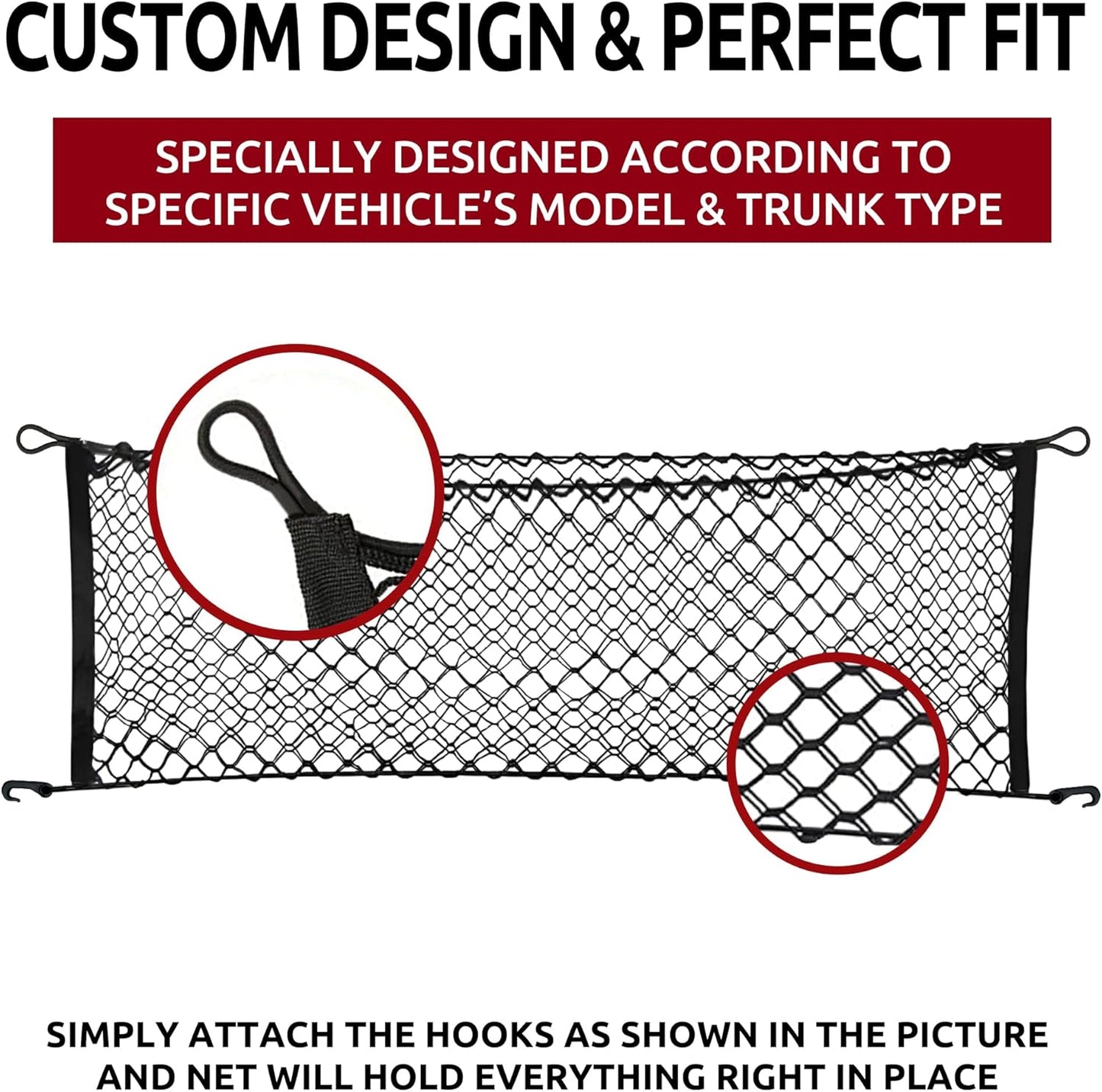 Envelope Style Trunk Cargo Net for Toyota 4Runner 2 Row Model Only 2010 - 2023