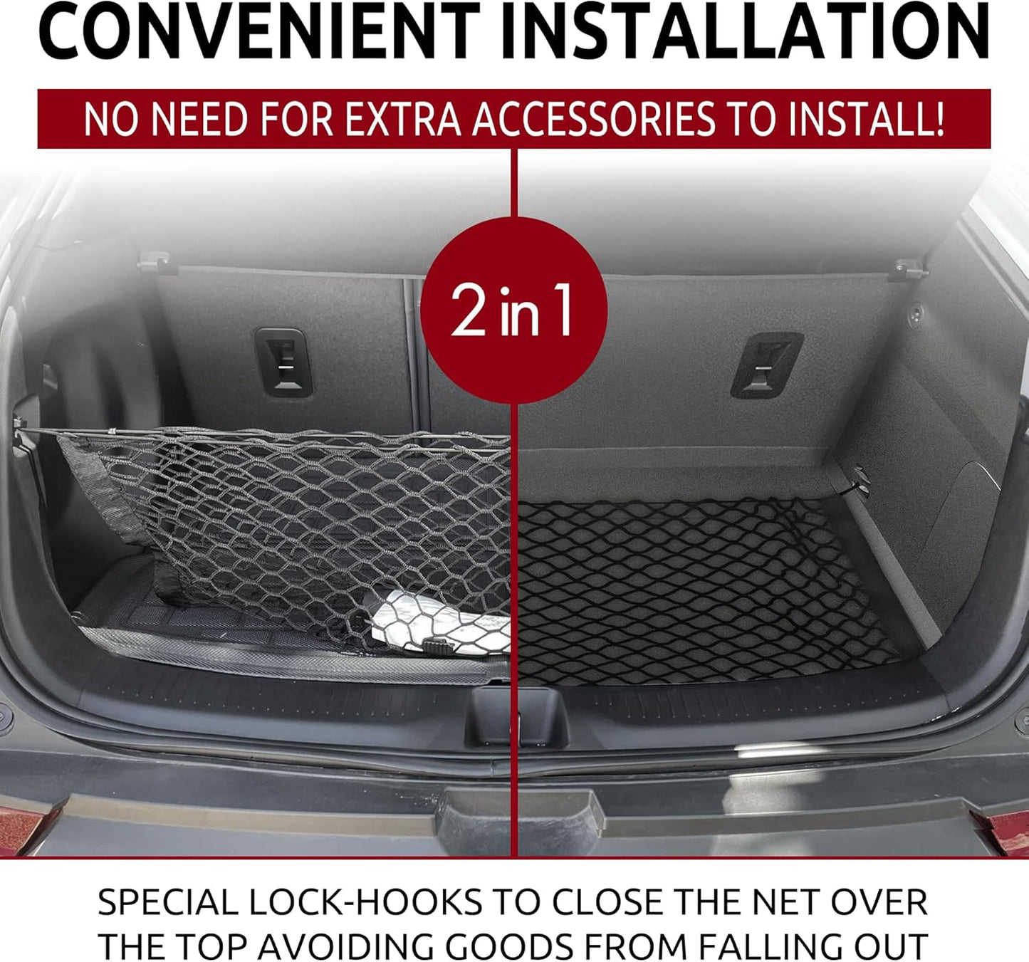 2 in 1 Trunk Cargo Net Envelope/Floor style for Chevrolet Volt 2011 - 2020