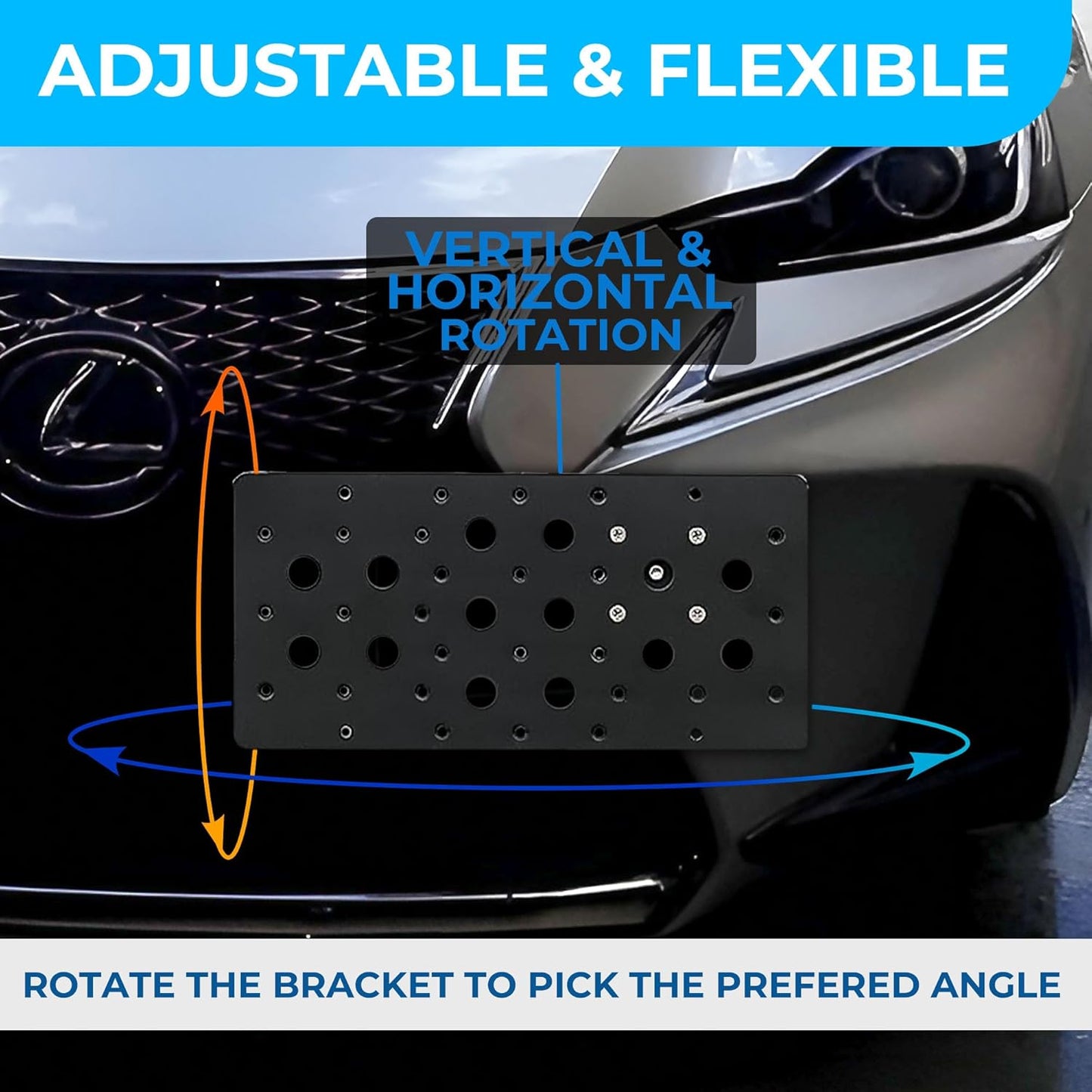 Front Bumper Tow Hook License Plate Mount Bracket for Lexus is 2016-2023