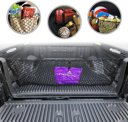 Truck Bed Envelope Style Trunk Mesh Cargo Net for Toyota Tundra 2007-2020