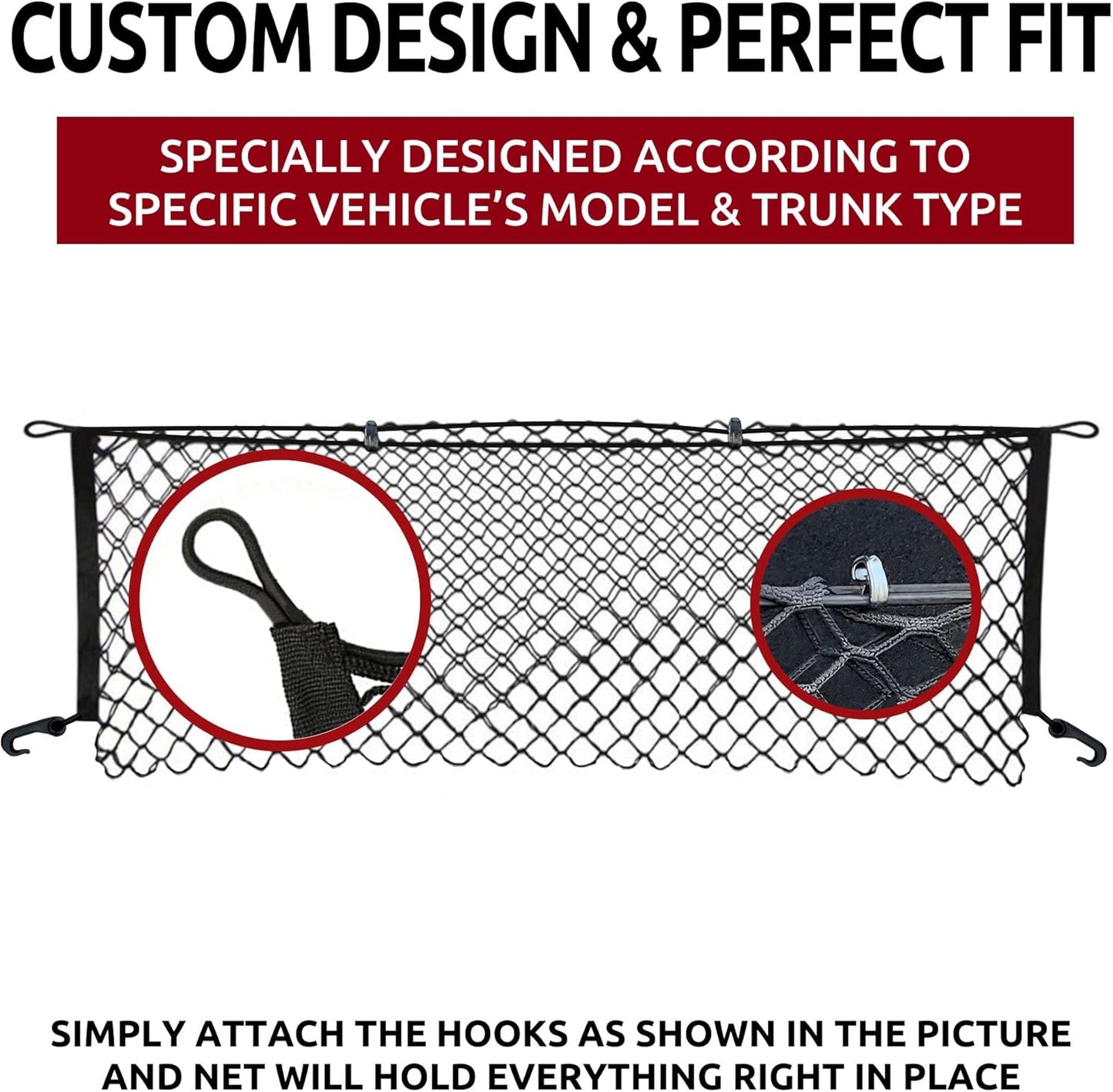 Envelope Style Trunk Cargo Net for Toyota 4Runner 3 Row Model Only 2010-2024