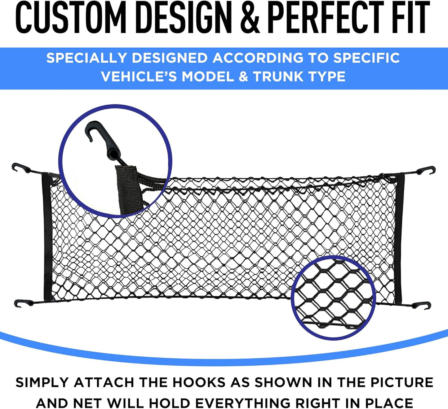 Envelope Style Trunk Cargo Net for Subaru Impreza 2017 – 2024 & Crosstrek 2018 – 2024