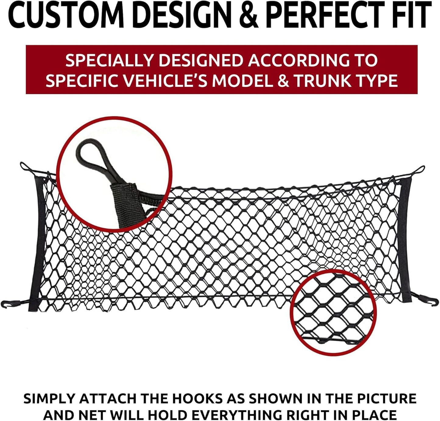 Envelope Style Trunk Cargo Net for Infiniti JX35 QX60 QX60 HYBRID 2013 – 2020