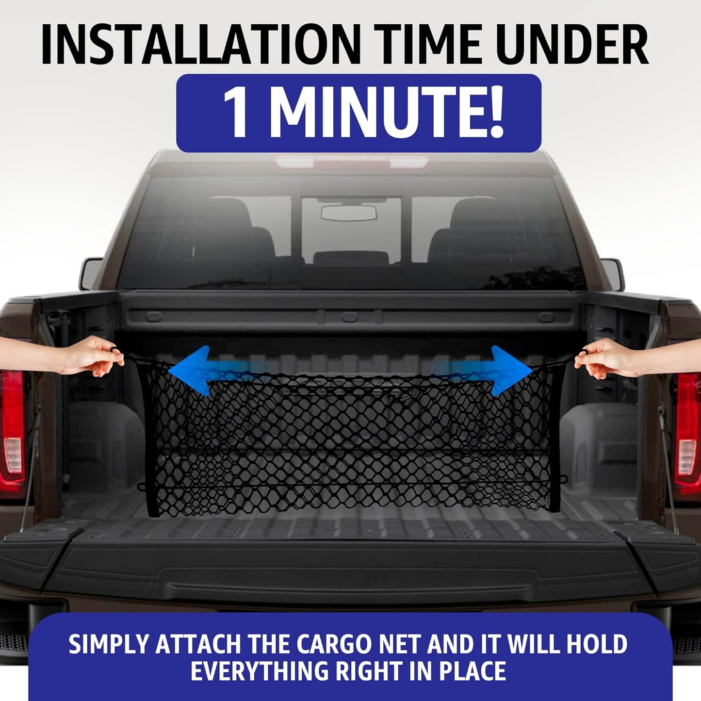 Envelope Style Trunk Cargo Net for GMC Sierra 2013-2024