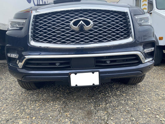 A NASA-Like Rubber Heavy Duty Front License Plate Frame Tag Holder Guard Bumper for Infiniti