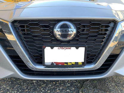 A NASA-Like Rubber Heavy Duty Front License Plate Frame Tag Holder Guard Bumper for Nissan