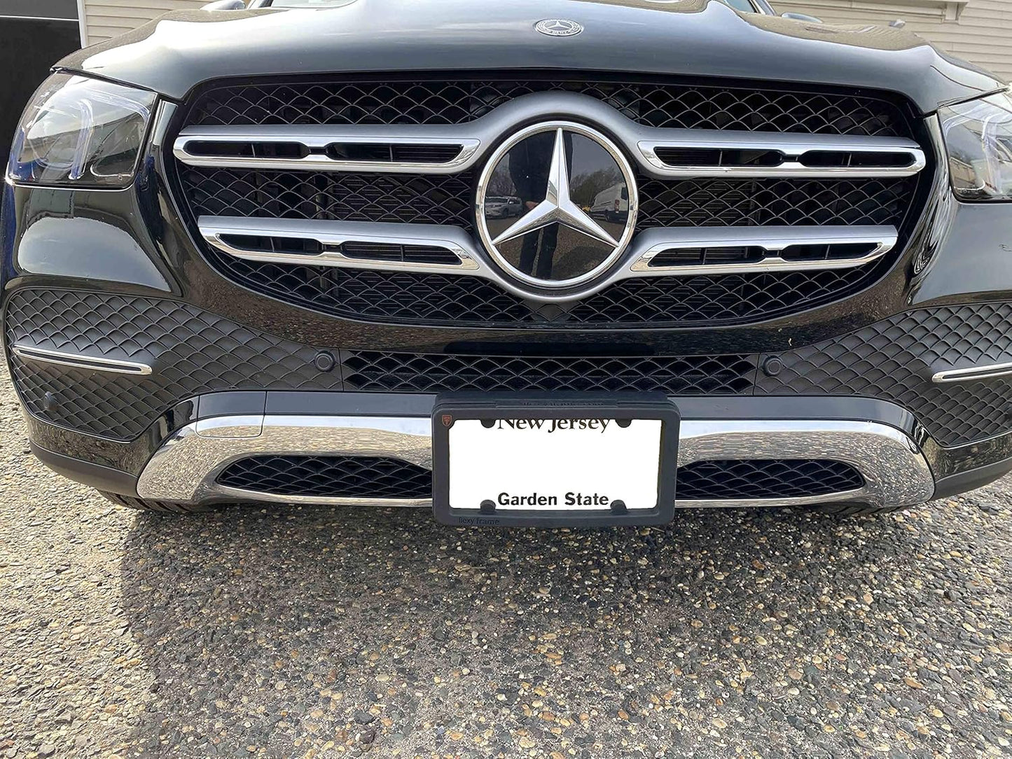 A NASA-Like Rubber Heavy Duty Front License Plate Frame Tag Holder Guard Bumper for Mercedes