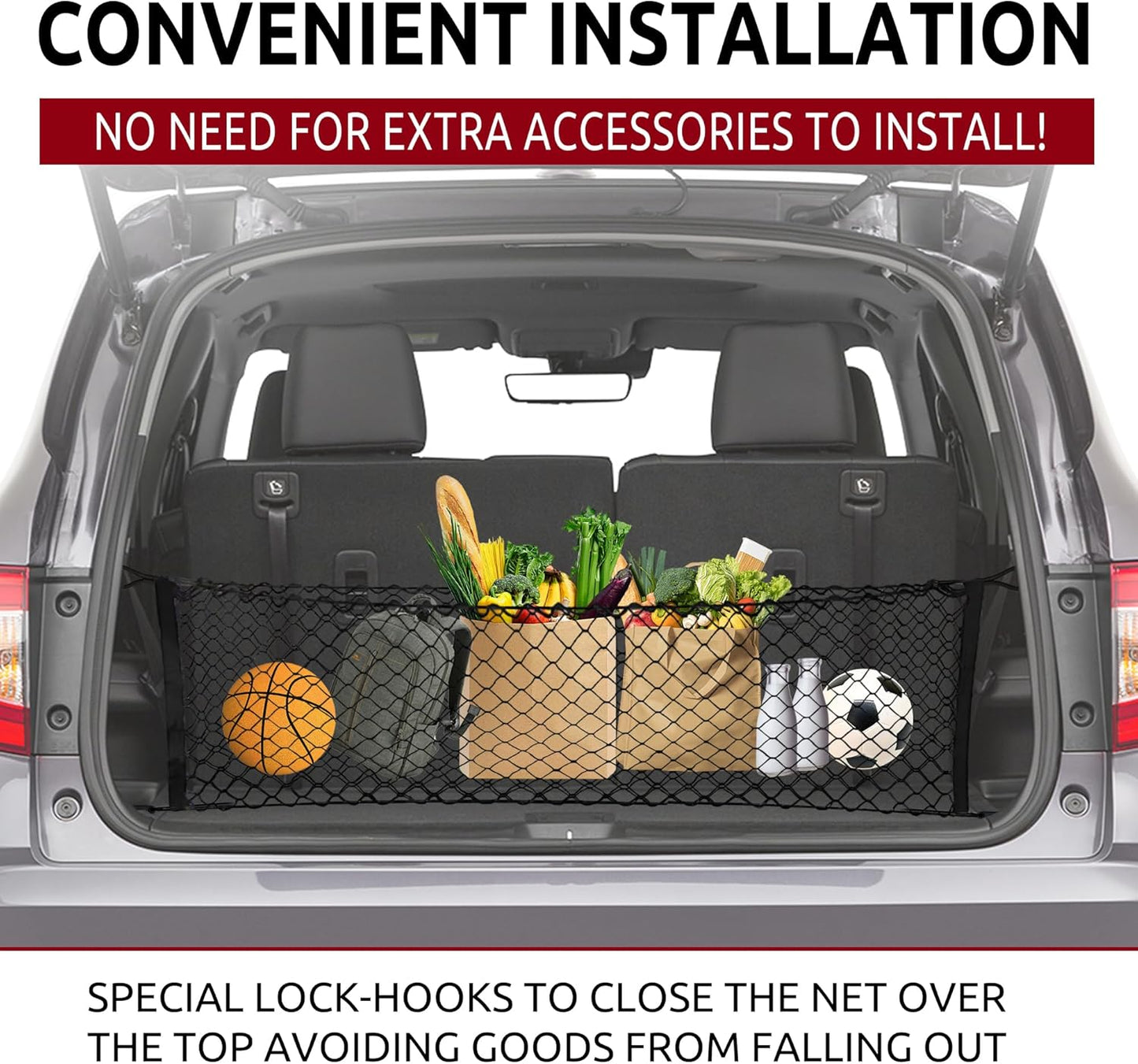 Envelope Style Trunk Cargo Net for Honda Pilot 2016-2022