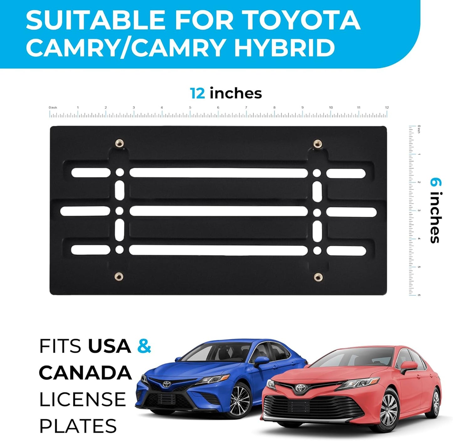 Front Bumper License Plate Bracket for Toyota Camry Camry Hybrid 2018-2024