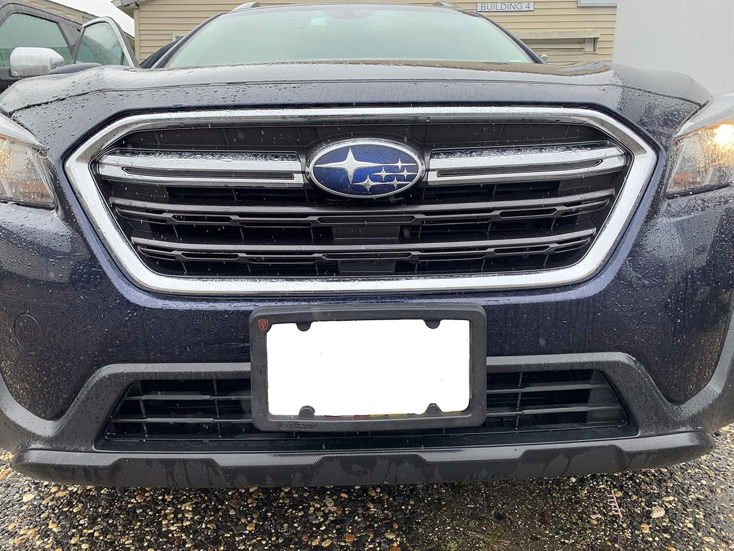 A NASA-Like Rubber Heavy Duty Front License Plate Frame Tag Holder Guard Bumper for Subaru