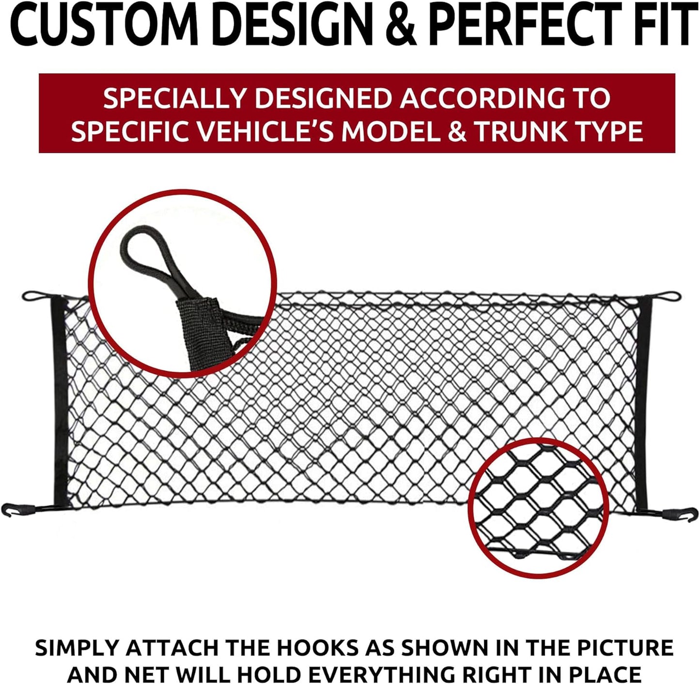 Envelope Style Trunk Cargo Net for KIA Sorento LX S EX SX 2021-2024